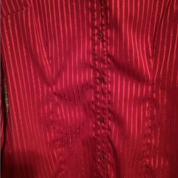 FRED DAVID~RED BLOUSE~DRESSY~NWOT~SIZE 8 - Picture 3 of 3